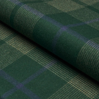 Montana Wool Plaid Fabric – Oxford Grey Houndstooth Check, Hunter