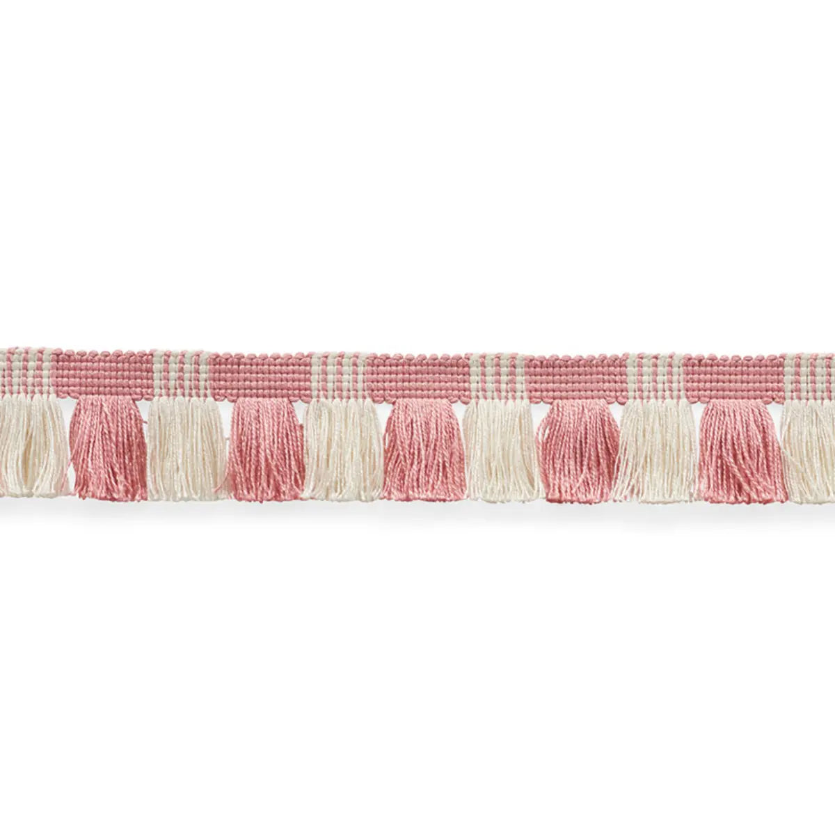 Juno Fringe – Two-Tone Cotton Blend Fringe, Pink & ivory