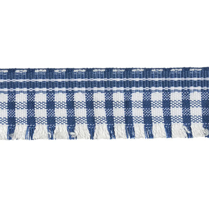 Rosaly Tape Narrow Trim – Gingham Fringe Accent, Blue