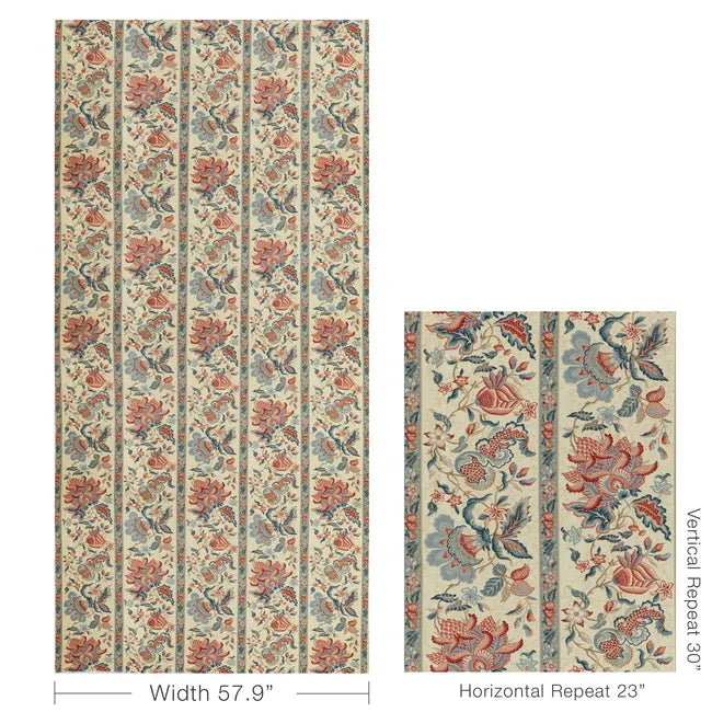 Montflours Print Linen & Cotton Fabric by Brunschwig & Fils – Louverne Collection