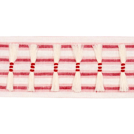 Eyelash Fringe Trim – Hand-Clipped Fringe Tape, Red