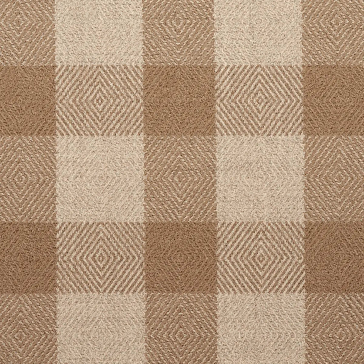 Galt Wool Check Fabric – Coffee-Colored Large-Scale Plaid
