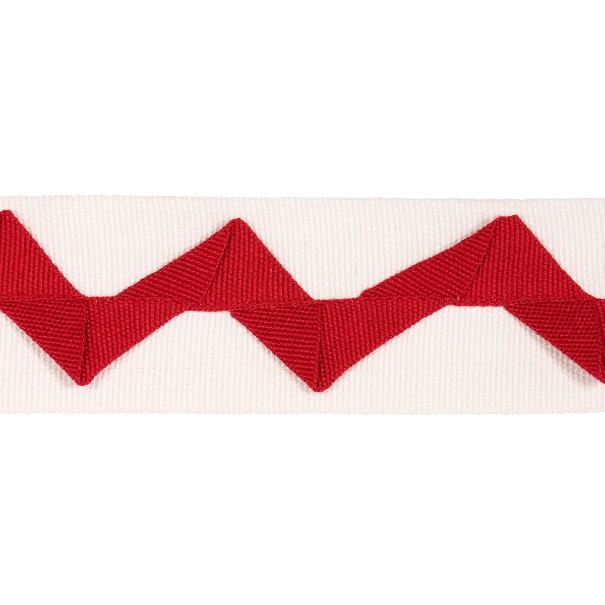 Lazare Applique Tape – Zigzag Trim, Red on ivory