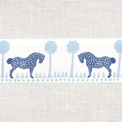 Polka Dot Pony Tape – Stylised Equine Motif Trim, Blue