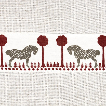 Polka Dot Pony Tape – Stylised Equine Motif Trim, Red