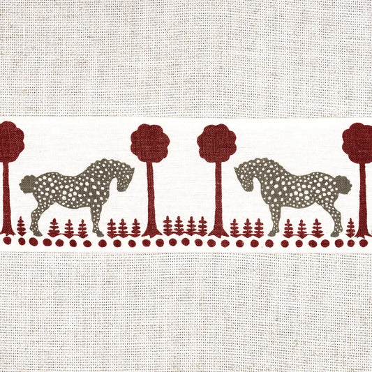 Polka Dot Pony Tape – Stylised Equine Motif Trim, Red