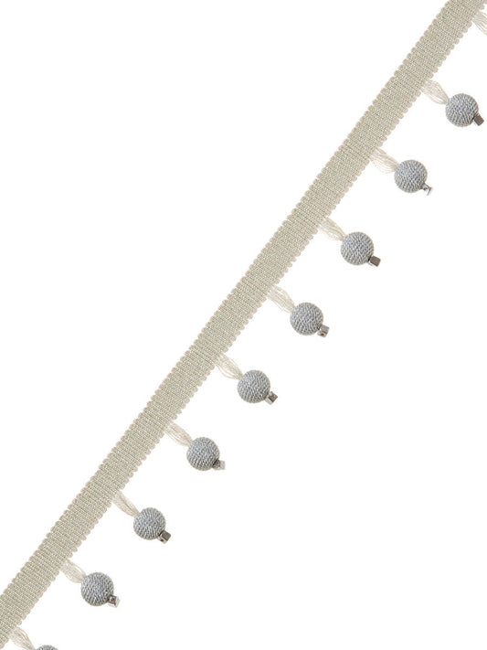Maxim Metallic Trim – Shimmering Metallic Border Tape, Grey, Metallic, Off White / Ivory