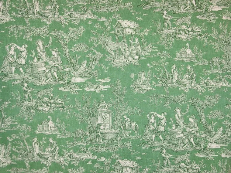 Satin Coutances Négatif Printed Cotton, Vert