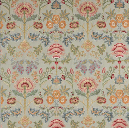 Patterned fabric with floral design on a light blue background
Dianthus Embroidered Fabric
