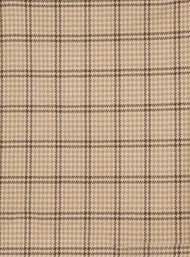 Plaid pattern fabric swatch in beige and brown tones
Gingham Wool Check Fabric - Brooke
