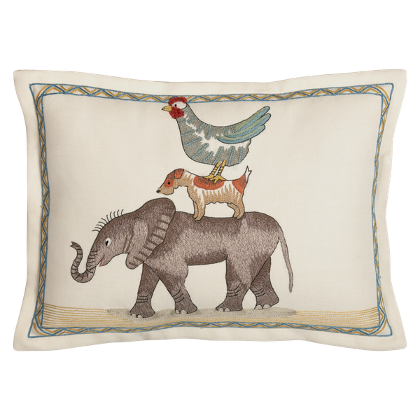 Elephant Piggy Back Cushion, Elephant Piggy Back