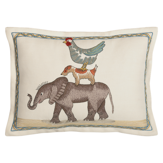 Elephant Piggy Back Cushion, Elephant Piggy Back