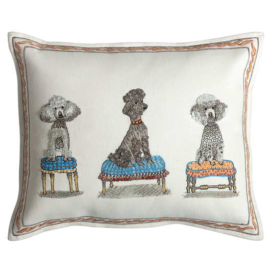 Posing Poodles Cushion – Decorative Pillow, Posing Poodles