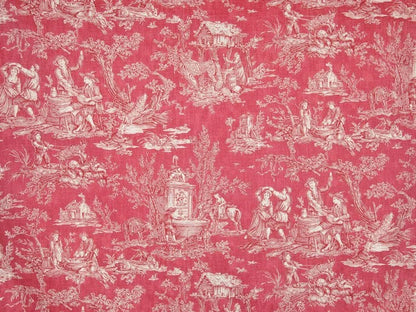 Satin Coutances Négatif Printed Cotton, Rouge