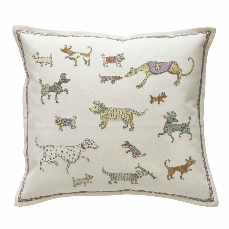 Dogs on Parade - Embroidered Cushion