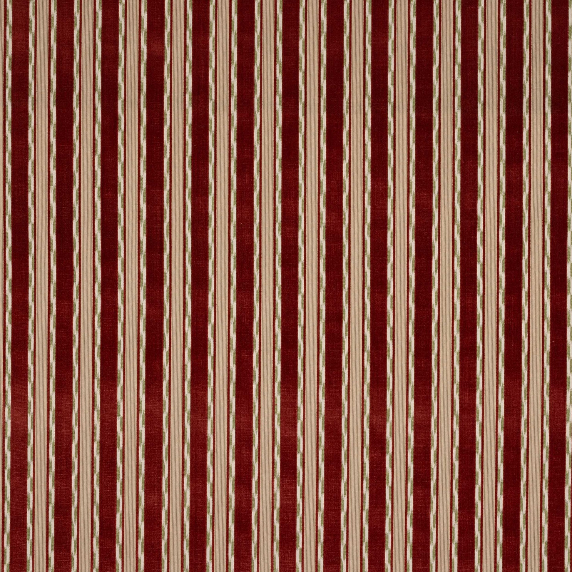 Almeria Red Woven Velvet Fabric – 52.75" Wide Upholstery Material by Cowtan and Tout