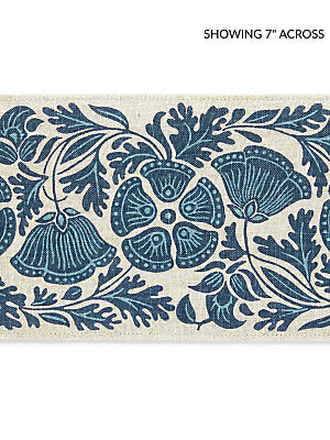 Gretel Printed Tape – Decorative Trim by the Yard, Bluebird