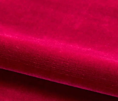 Close-up of a textured red fabric surface
Velours Uni – Luxury Silk Fabric - Rubis