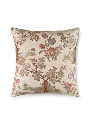Avignon Brocade Decorative Pillow, Spring On Ivory