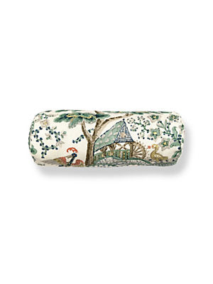 Kelmescott Hand Block Pillow, Leaf On Ivory