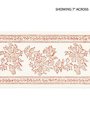 Block Print Tape – Decorative Trim by the Yard, Coral Spice