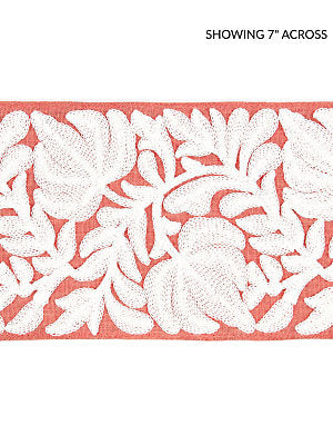 Coventry Embroidered Tape – Decorative Trim by the Yard, Coral