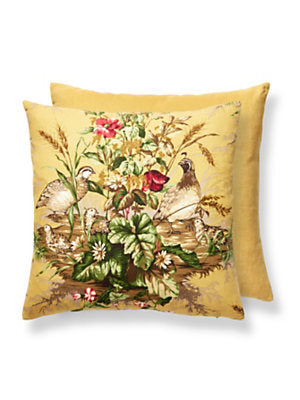 Edwin S. Covey Pillow–Throw Cushion, Multi On Mustard