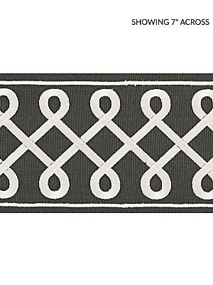 Soutache Embroidered Tape – Decorative Trim by the Yard, Charcoal