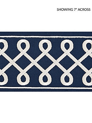 Soutache Embroidered Tape – Decorative Trim by the Yard, Navy