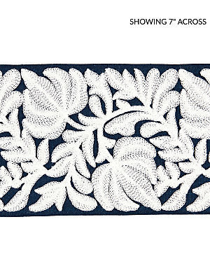 Coventry Embroidered Tape – Decorative Trim by the Yard, Navy