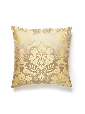 Love Bird Pillow – Decorative Cushion, Chocolate & Gold