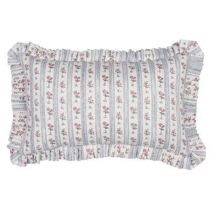 Cabanon Stripe Pillow – Striped Throw Cushion, Rose