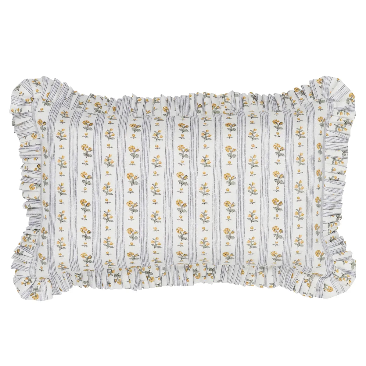 Cabanon Stripe Pillow – Striped Throw Cushion, Jaune