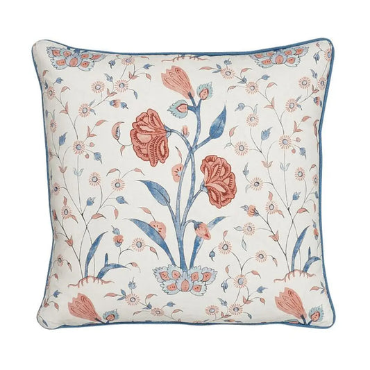 Khilana Floral Pillow, Delft & Rose