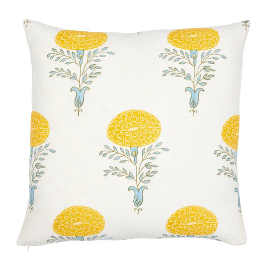 Marigold Pillow, Taupe / Tan, Green, Pink