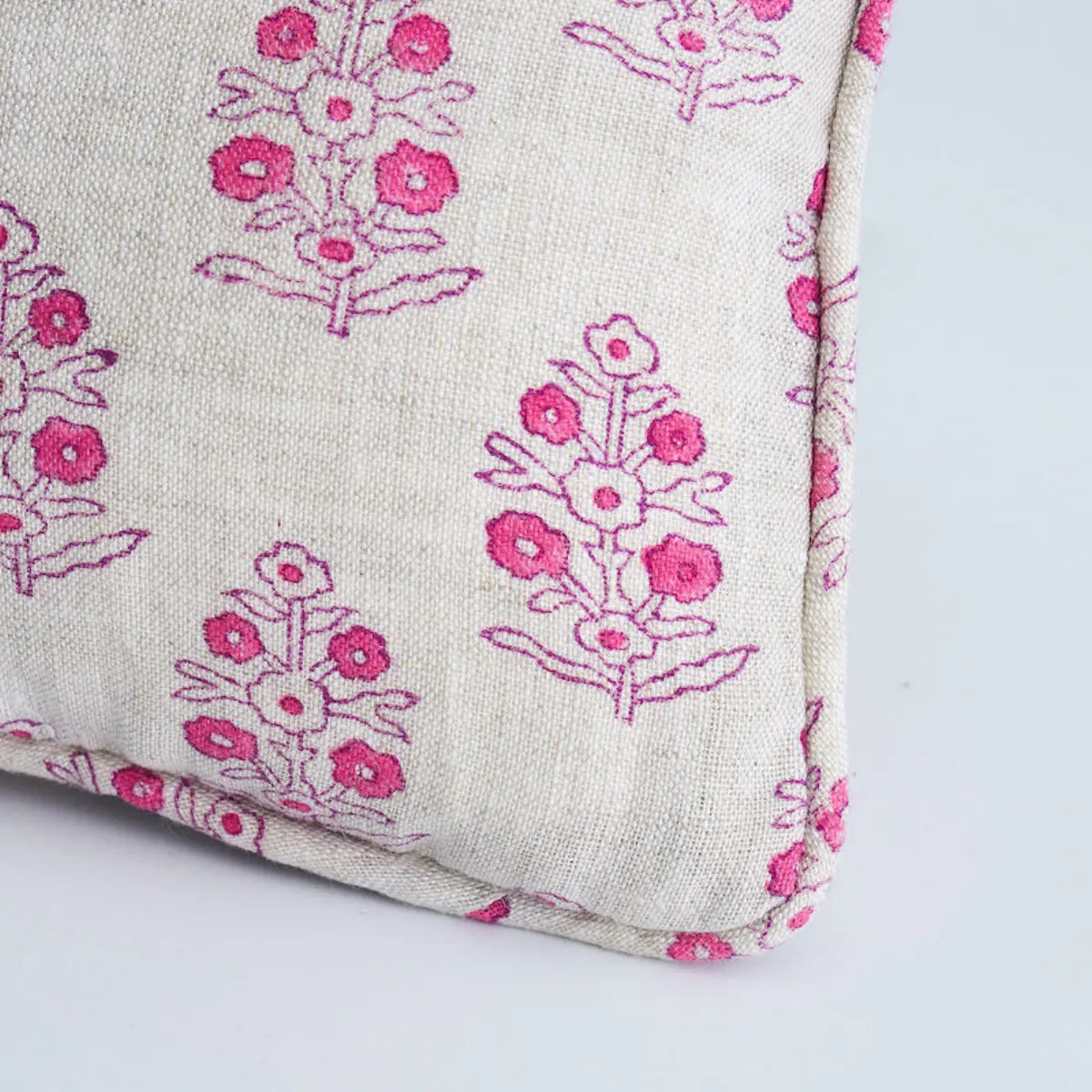 Aditi Hand Blocked Print Pillow – Blue & White