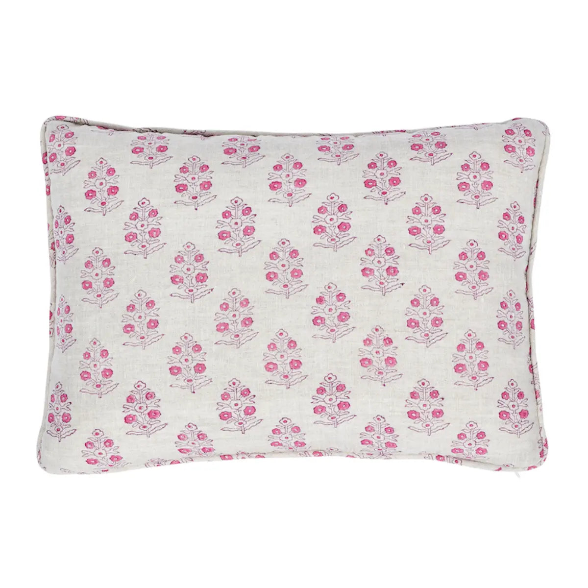 Aditi Hand-Blocked Print Pillow, Pink