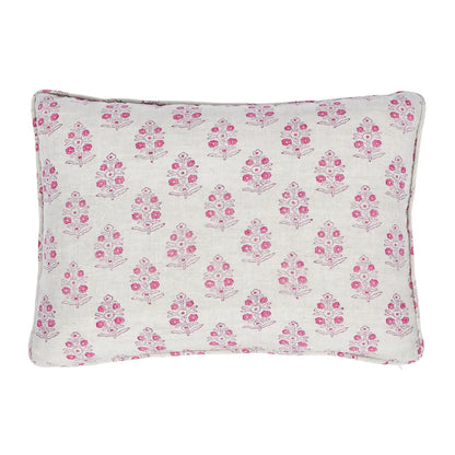 Aditi Hand-Blocked Print Pillow, Pink