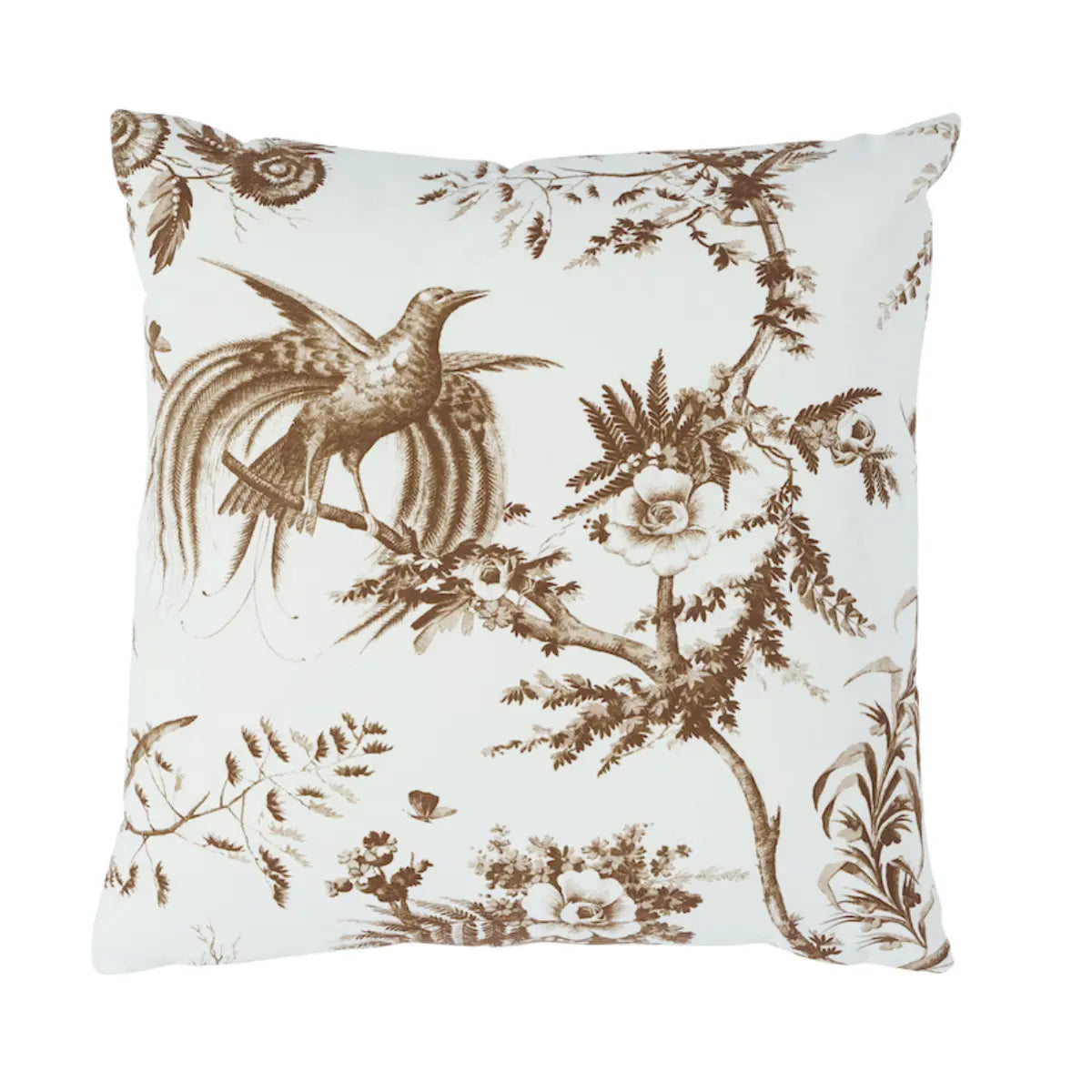 Toile de La Prairie Pillow – Toile Print Throw Cushion, Brown