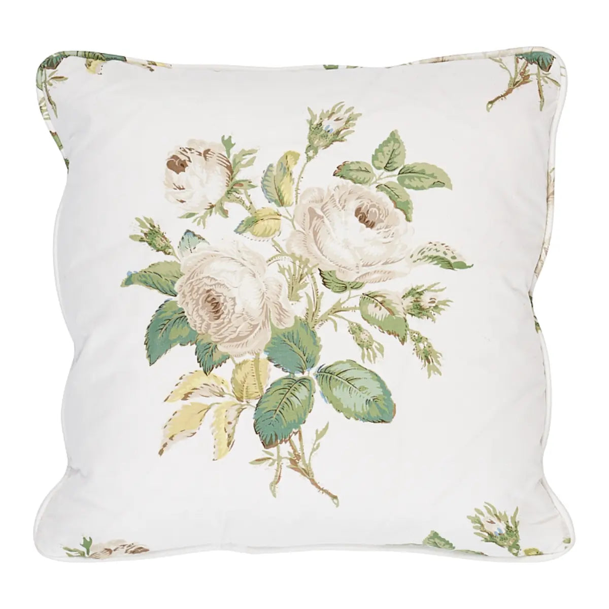 Loudon Rose Pillow, Ivory