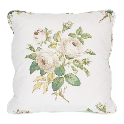 Loudon Rose Pillow, Ivory
