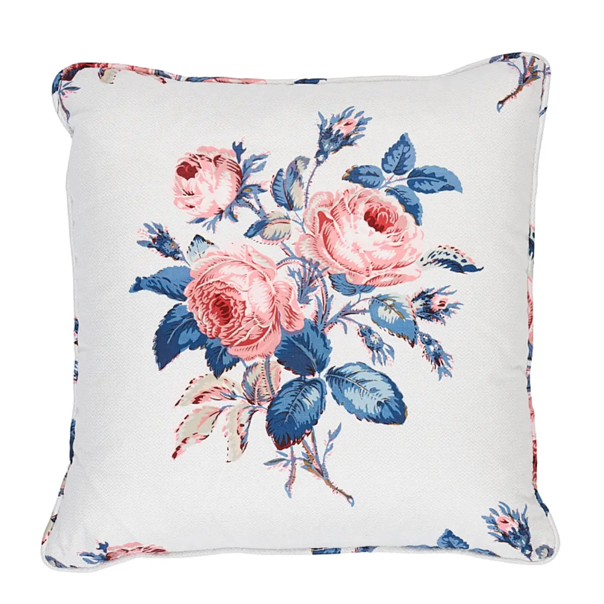 Loudon Rose Pillow, Rose & Blue