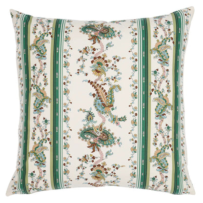 Elena Paisley Stripe Pillow – Cotton Throw Cushion