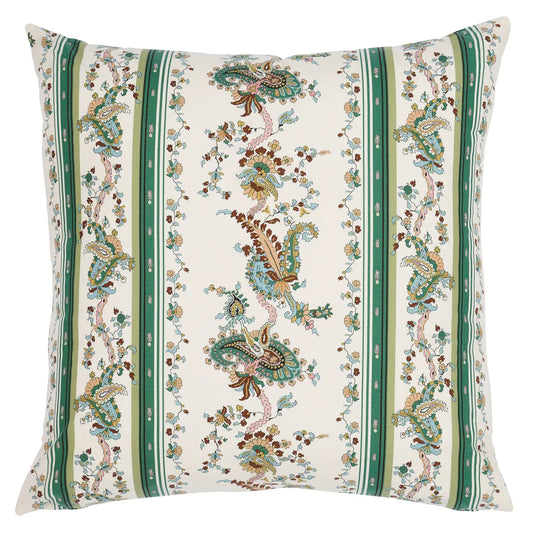 Elena Paisley Stripe Pillow – Cotton Throw Cushion