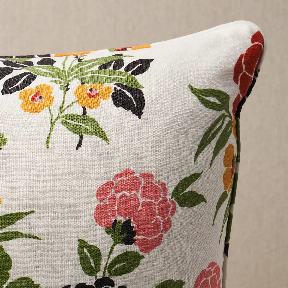 Valentina Floral Pillow - Decorative linen Throw Cushion