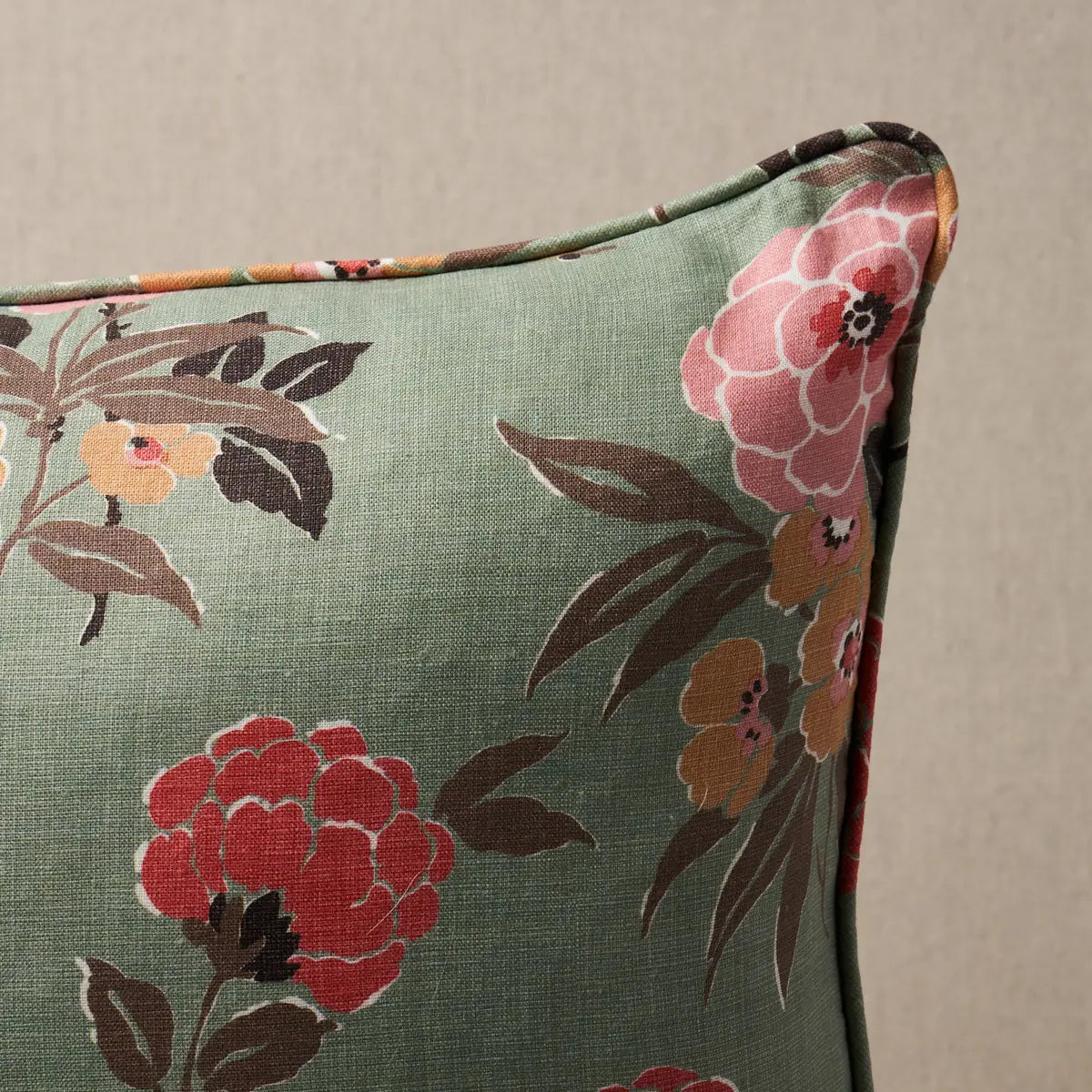 Valentina Floral Pillow - Decorative linen Throw Cushion