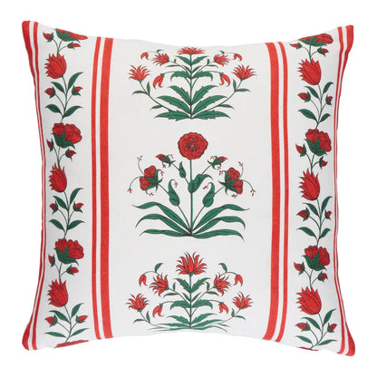 Royal Poppy Stripe Pillow, Red