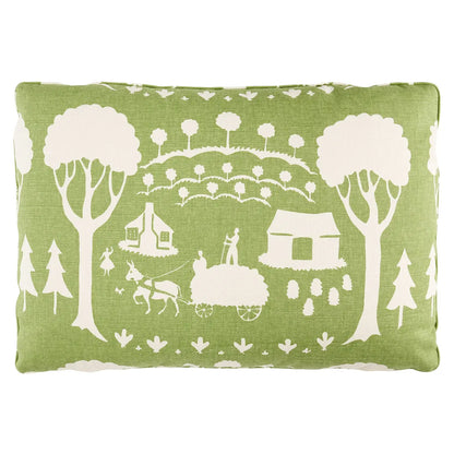 Farm Scene Pillow, Green