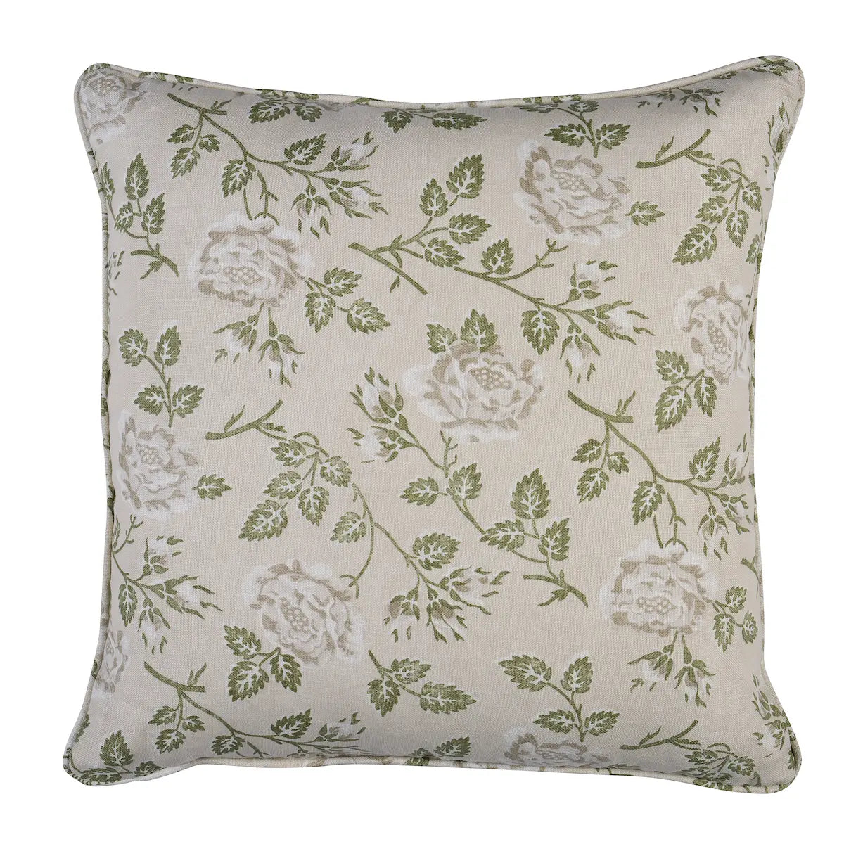 Lavinia Floral Pillow in Green, Green
