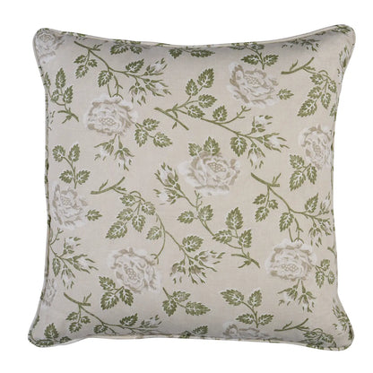 Lavinia Floral Pillow in Green, Green